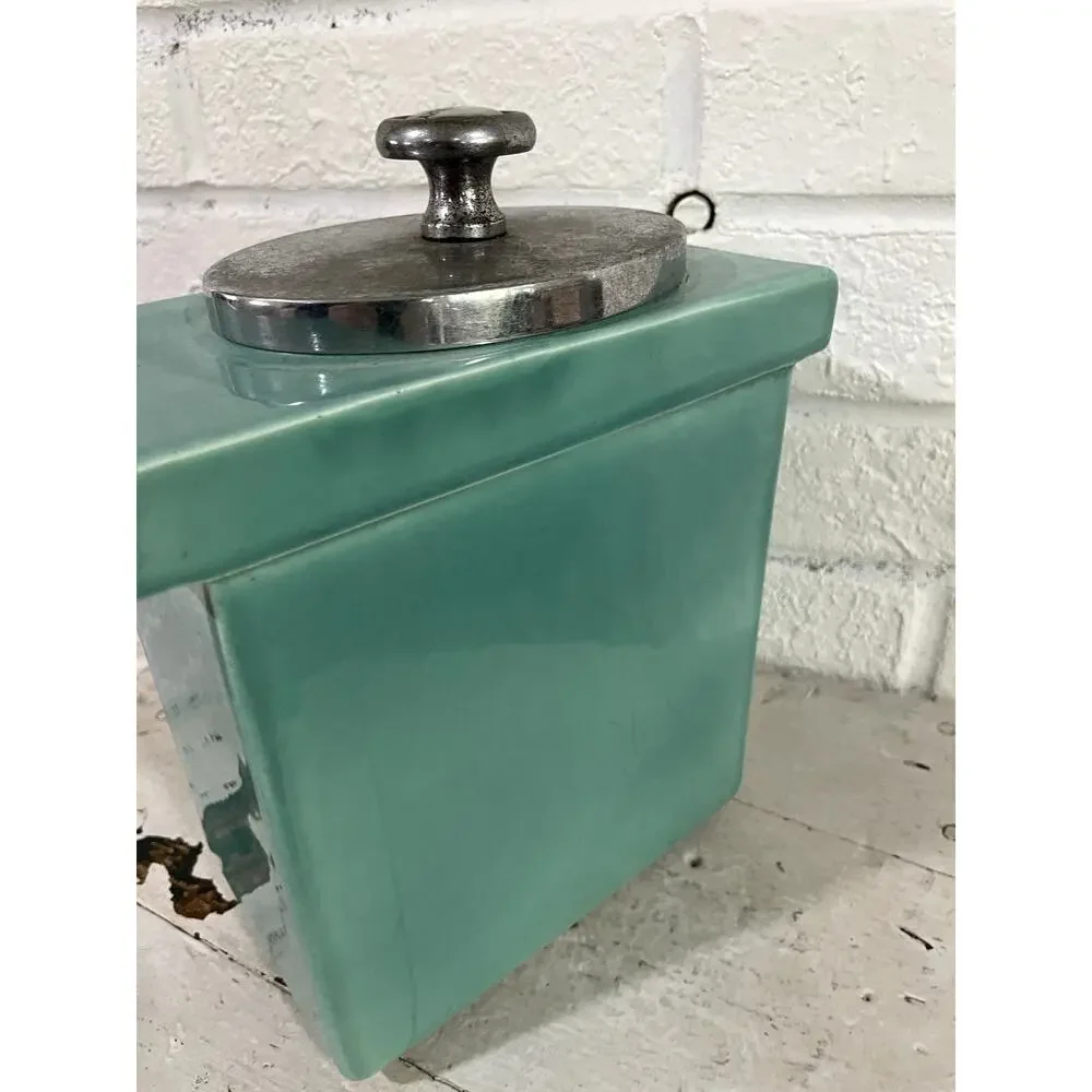 Vintage Hall China Jade Raspberry Soda Fountain Syrup Dispenser w/ Lid & Ladle